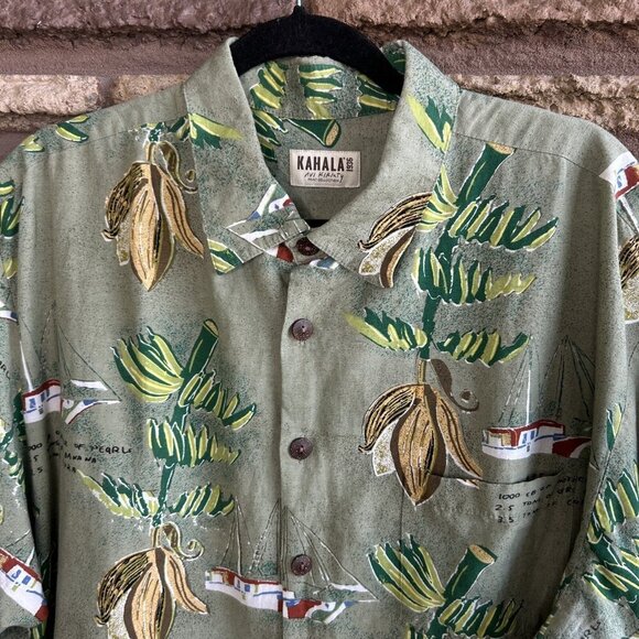Kahala 1936 Avi Kiraty Print Collection Hawaiian  Linen Blend Shirt Size 2XL - Picture 8 of 11